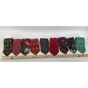 LOT Of 9 Holiday Christmas Neck Ties
